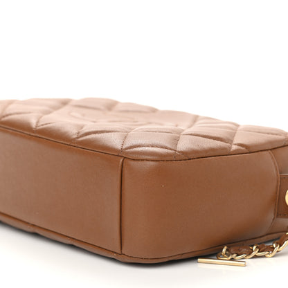 Chanel Lambskin Quilted Small Diamond CC Camera Case Brown 9 of 9