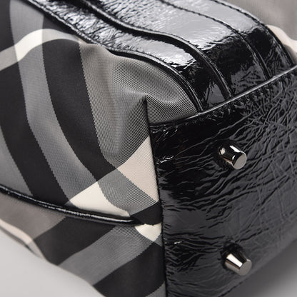 Burberry Patent Trim Smoked Check Tote Black 13 of 14
