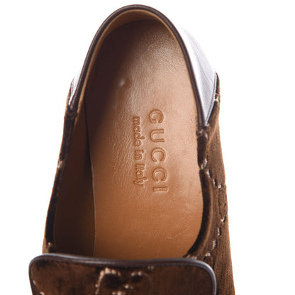 Gucci Velvet GG Monogram Goatskin Mens Horsebit Loafers 6 Brown Vintage Cocoa 5 of 9