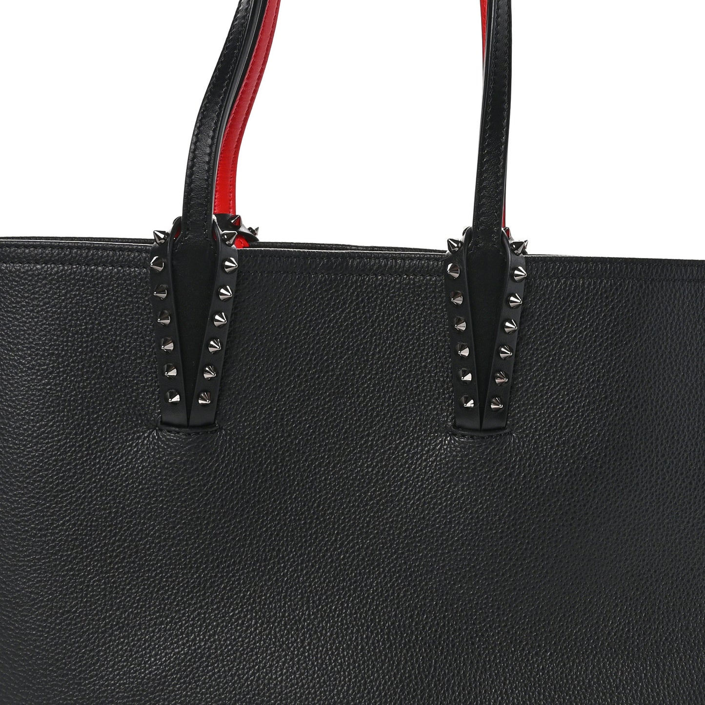 Calfskin Empire Spikes Small East West Cabata Tote Black
