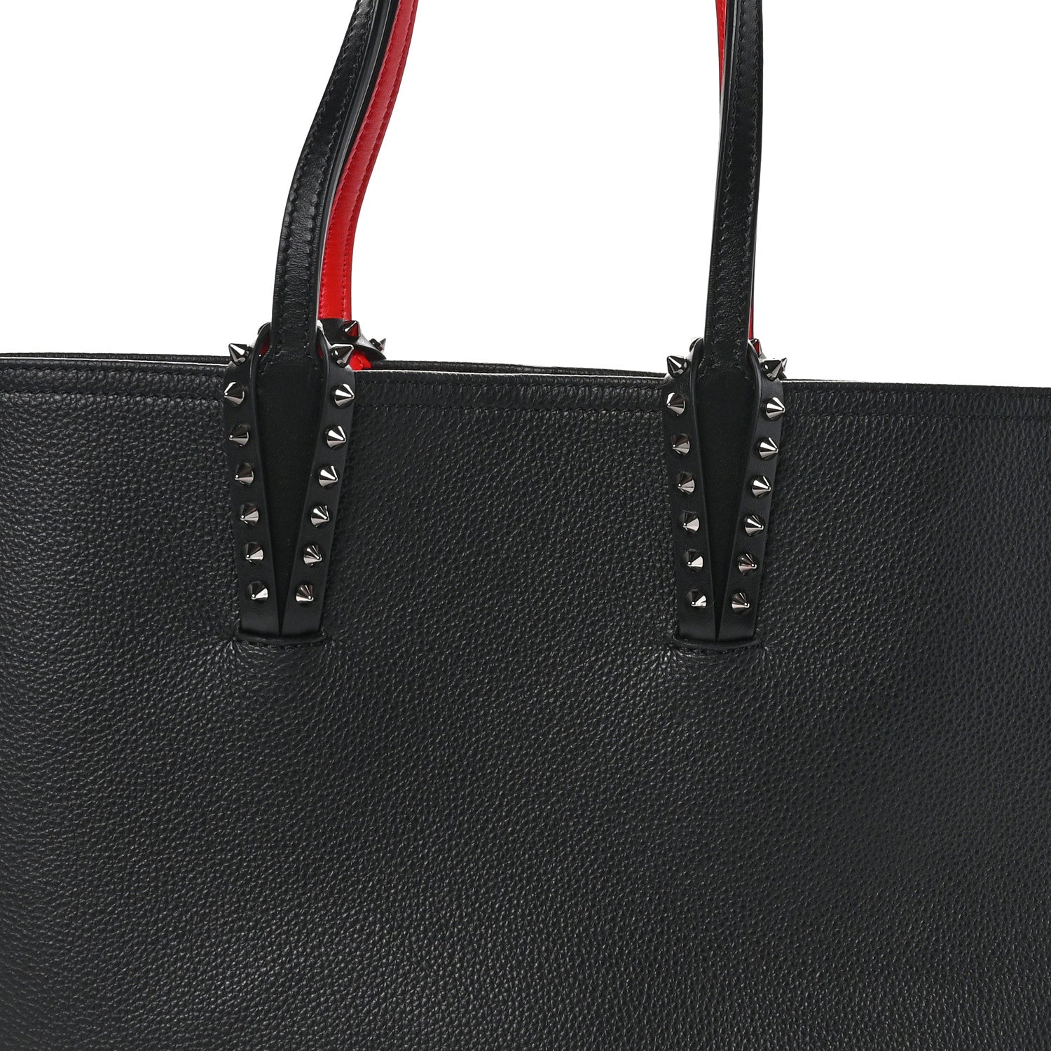 Christian Louboutin Calfskin Empire Spikes Small East West Cabata Tote Black 9 of 11