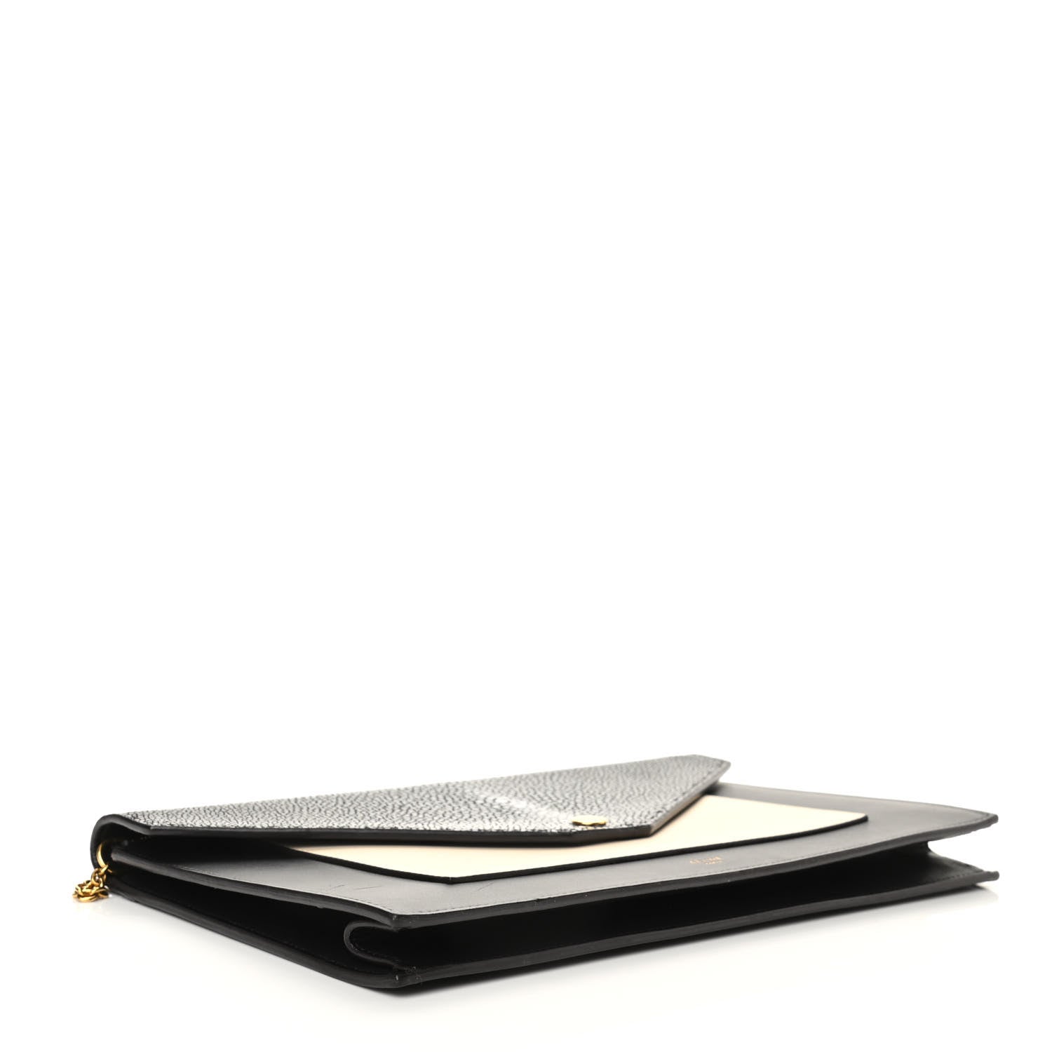 Celine Stingray Shiny Calfskin Clutch on a Chain Black 4 of 10