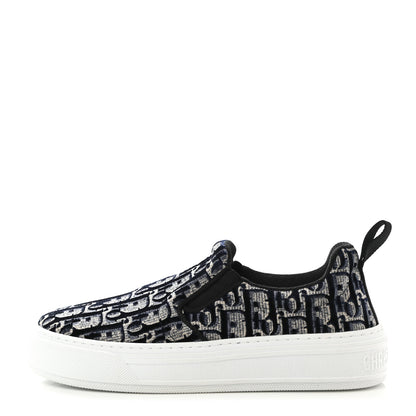 Christian Dior Velvet Oblique Solar Womens Slip On Sneakers 36 Deep Blue 1 of 9