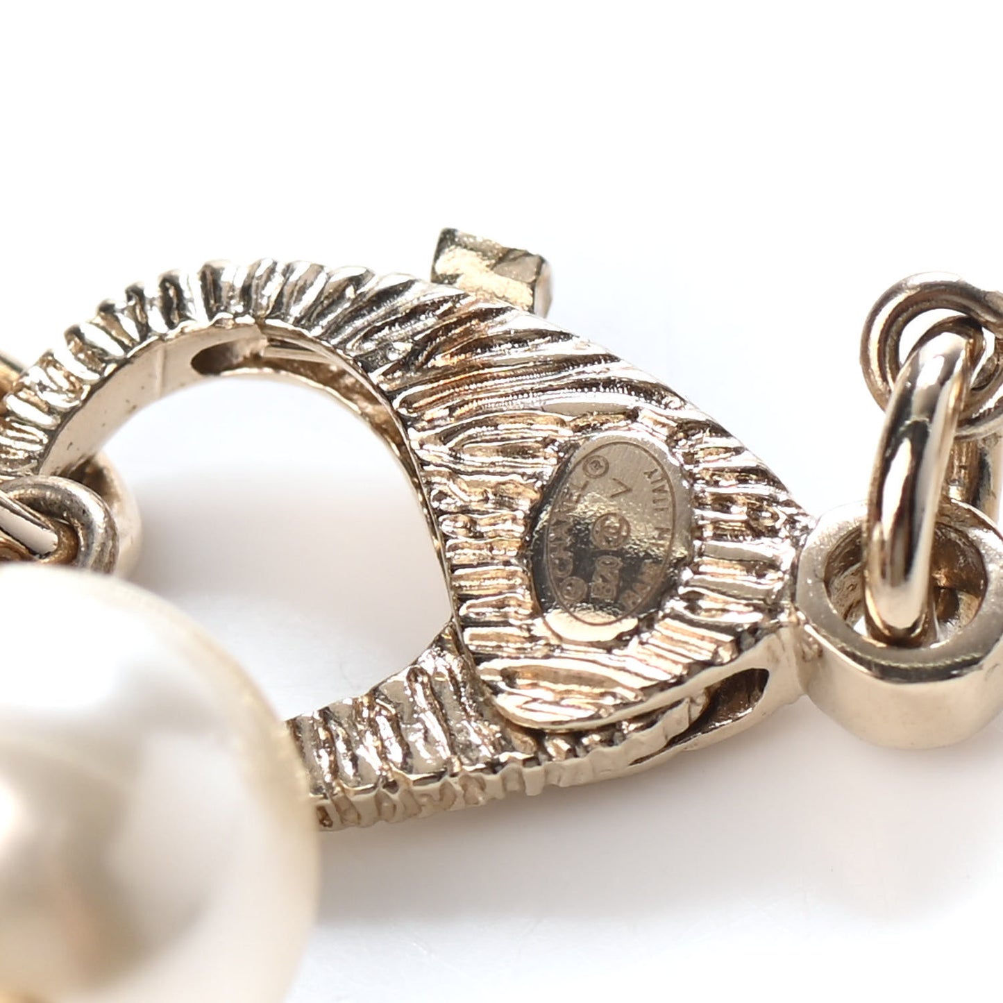 Pearl Crystal CC Bracelet Gold