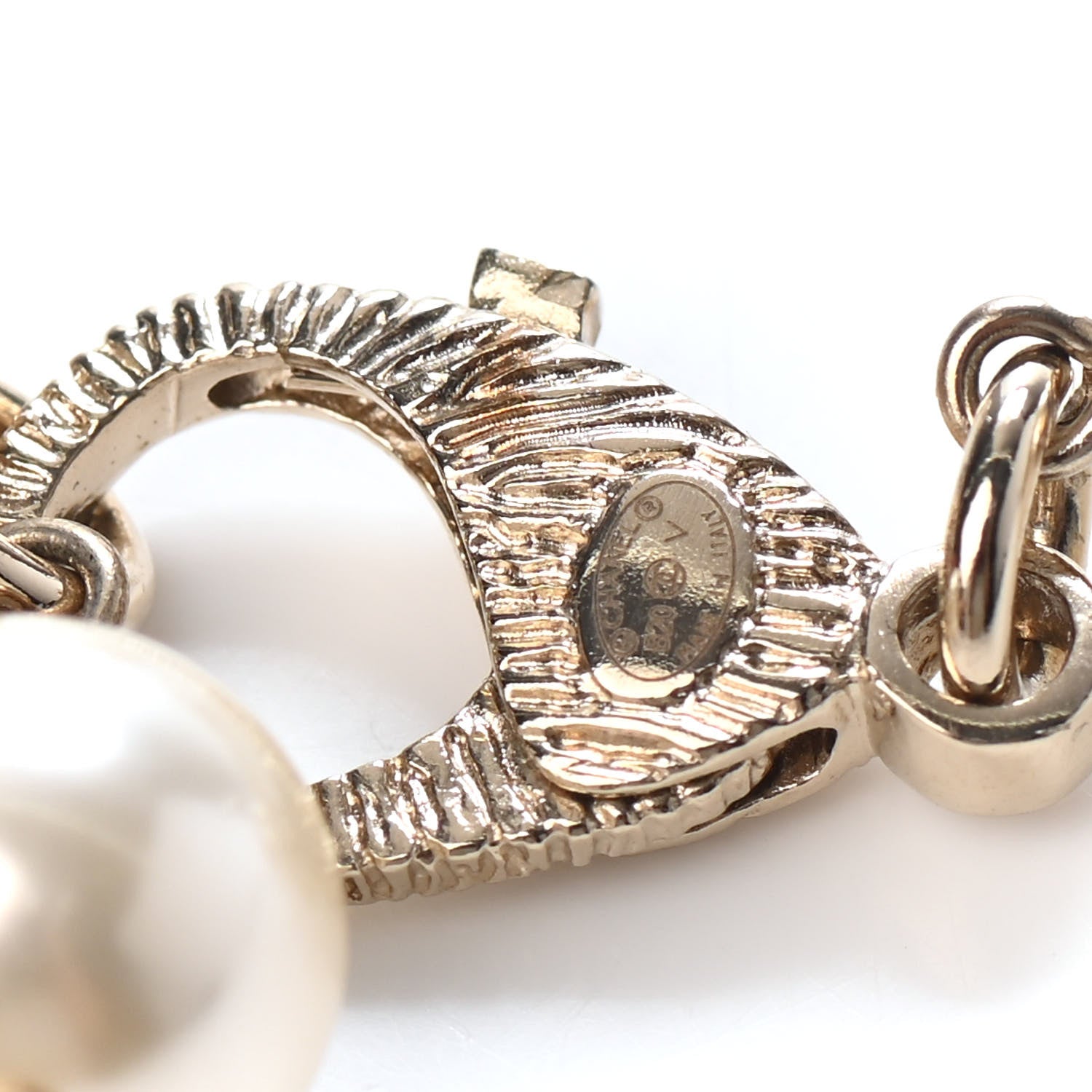 Chanel Pearl Crystal CC Bracelet Gold 3 of 3