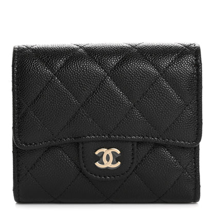 Chanel Caviar Quilted Compact Flap Wallet Black 1 of 9