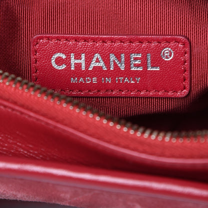 Chanel Suede Quilted Small Gabrielle Hobo Red 6 of 12
