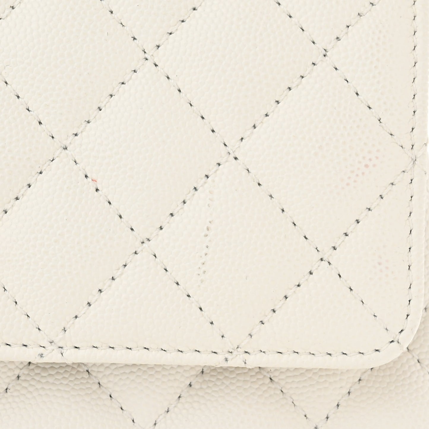 Caviar Quilted Mini Coco Chain Handle Flap White