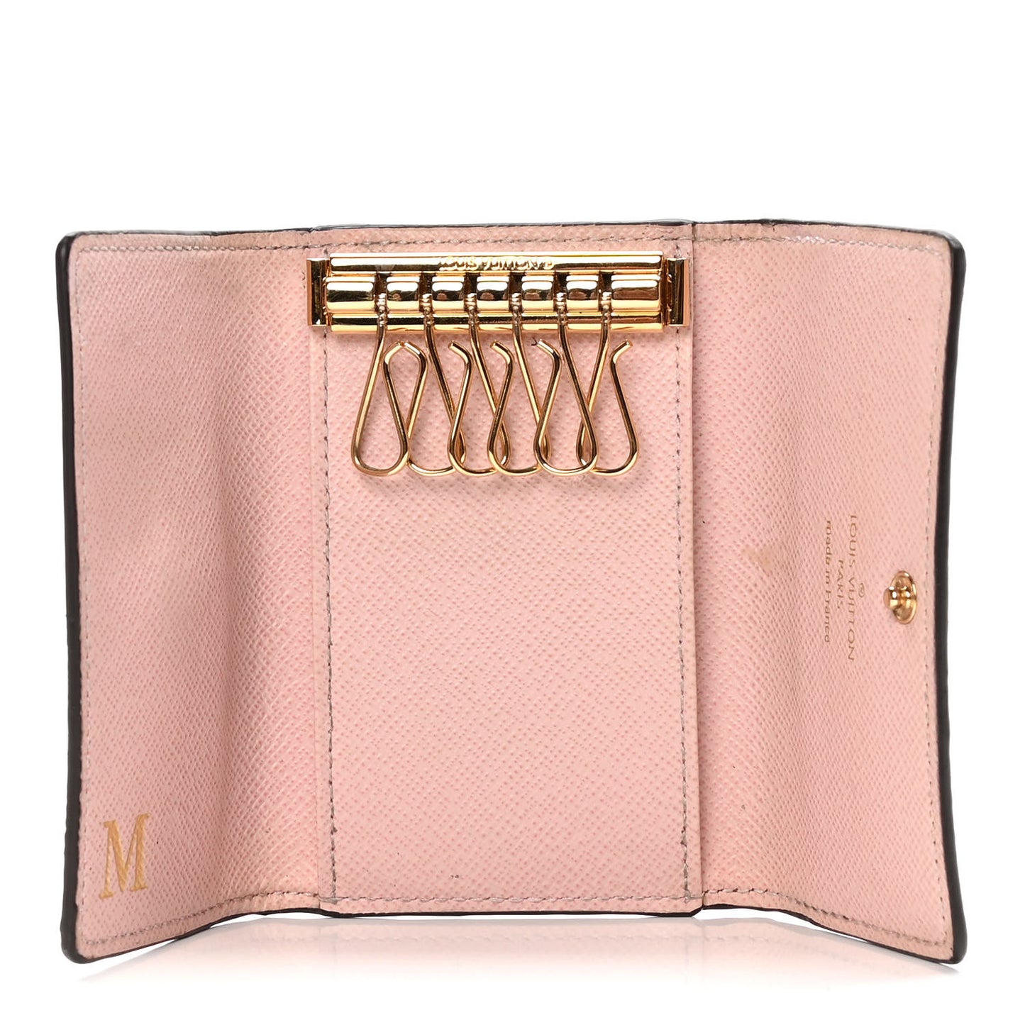 Damier Ebene Multicles 6 Key Holder Rose Ballerine