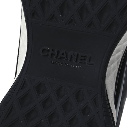 Chanel Mixed Fibers Suede Calfskin CC Sneakers 39 White Black 8 of 11