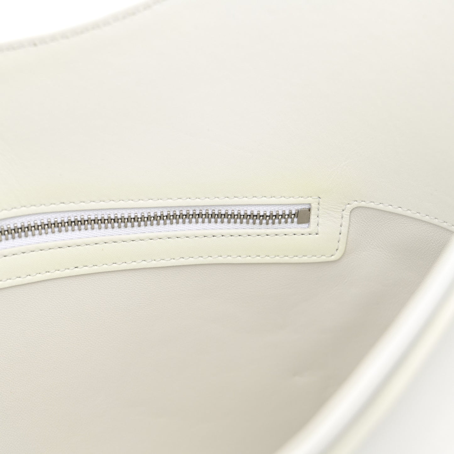 Soft Calfskin Large Gancini Arch Hobo Optic White