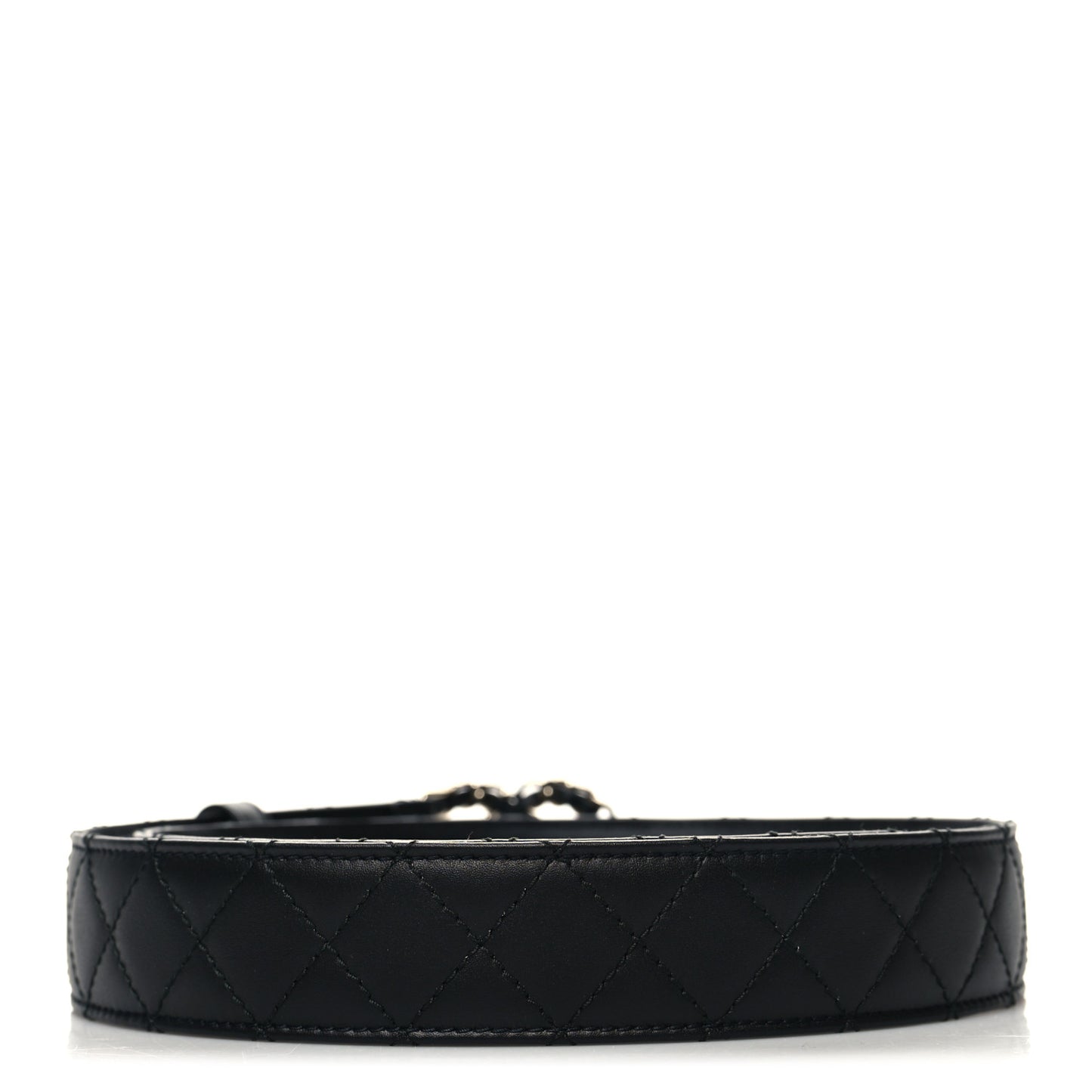 Lambskin Quilted CC Chain Belt 75/30 Black