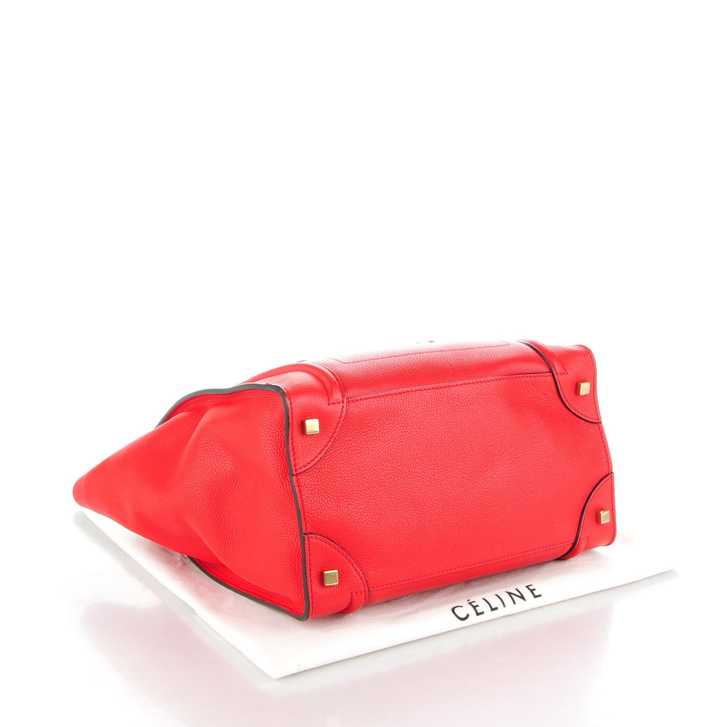 Drummed Calfskin Mini Luggage Coquelicot