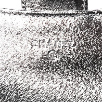 Chanel Gradient Metallic Calfskin Quilted Flap Card Holder Wallet Silver Blue Yellow Purple 6 of 7