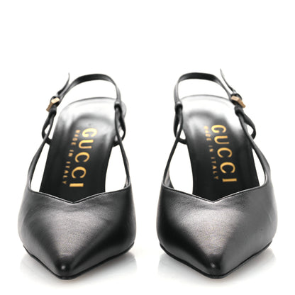 Gucci Calfskin Slingback Pumps 36.5 Black 3 of 11
