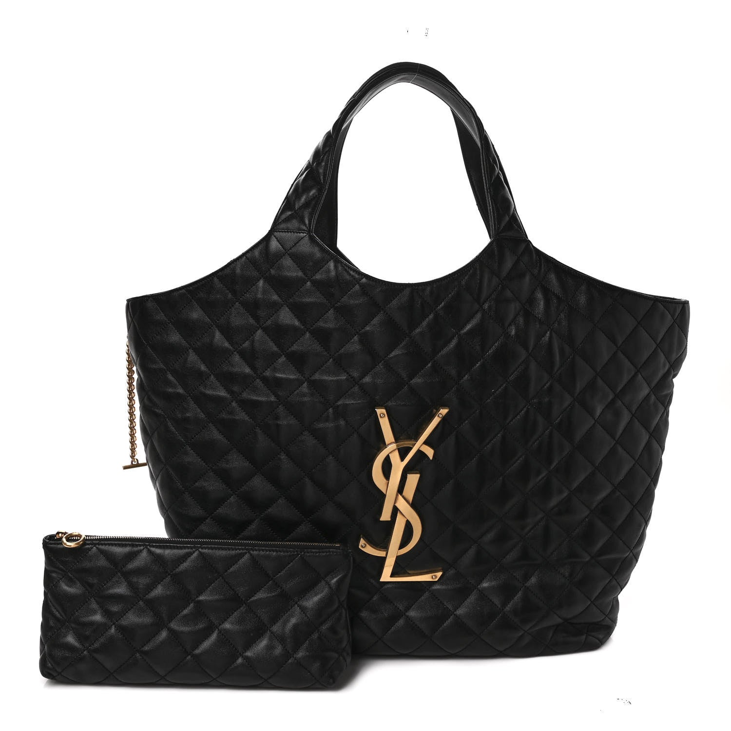 Saint Laurent Lambskin Quilted Maxi Icare Shopping Tote Black 1 of 9