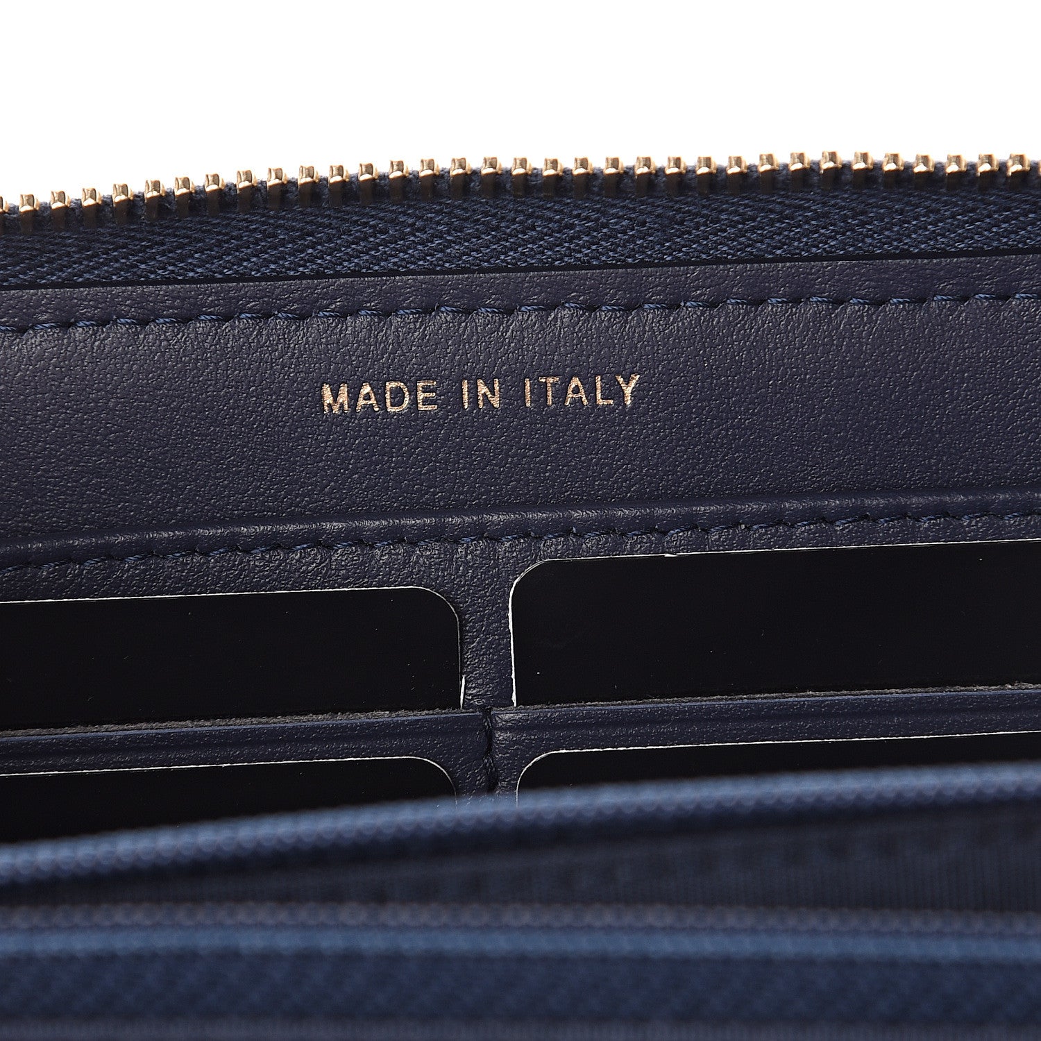 Chanel Canvas Deauville Large Zip Around Wallet Dark Blue 5 of 7
