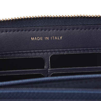Chanel Canvas Deauville Large Zip Around Wallet Dark Blue 5 of 7
