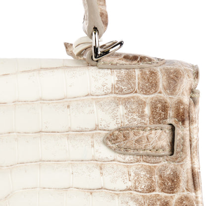 Hermes Matte Niloticus Crocodile Himalaya Kelly Retourne 25 White 14 of 32