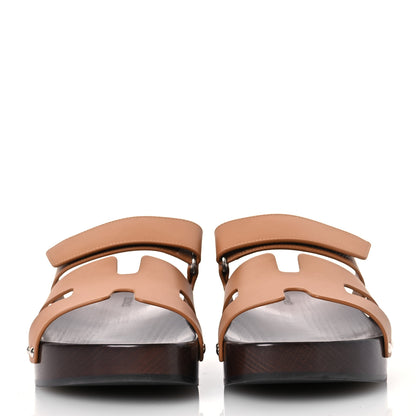 Hermes Calfskin Womens Kos Clog 39 Naturel 2 of 10