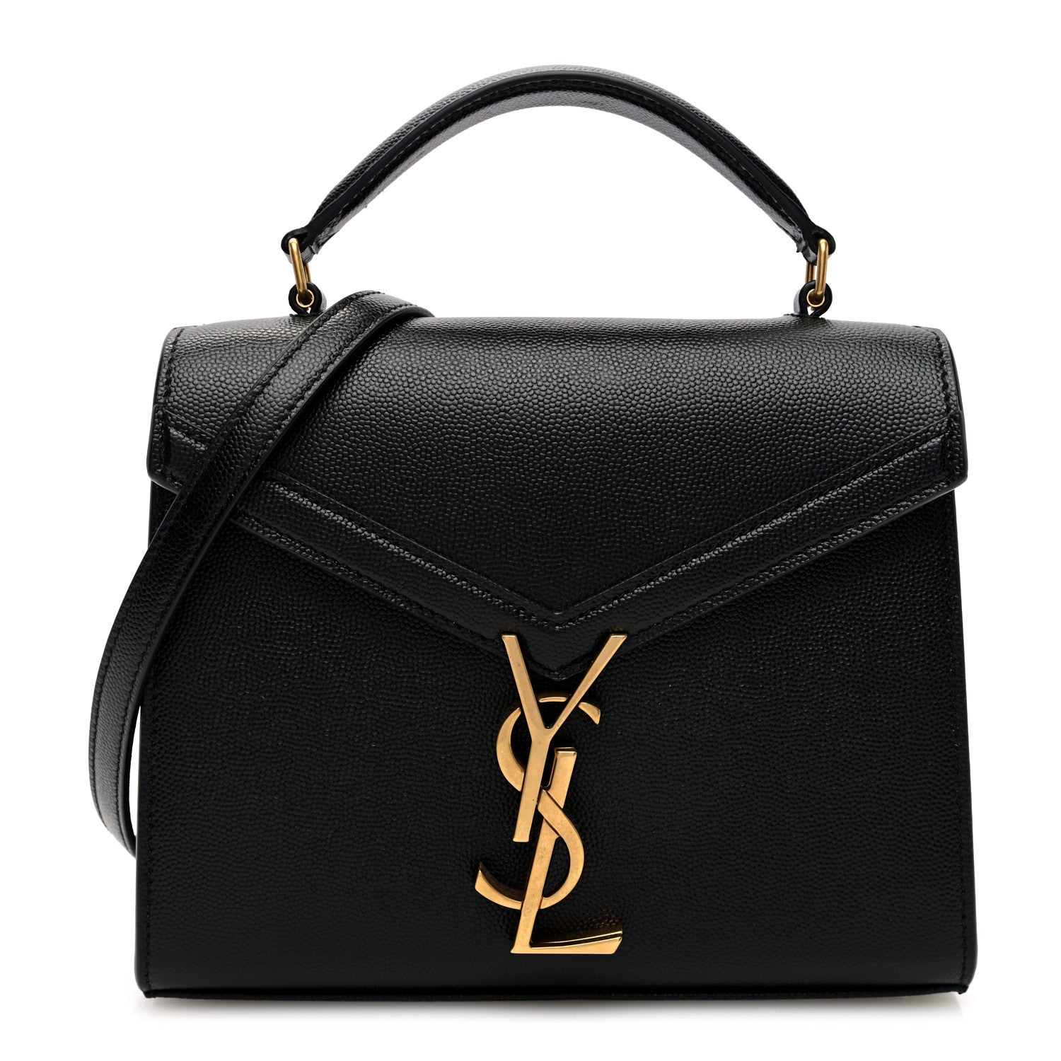 Saint Laurent Grain de Poudre Mini Classic Monogram Cassandra Top Handle Black 1 of 9