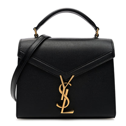 Saint Laurent Grain de Poudre Mini Classic Monogram Cassandra Top Handle Black 1 of 9