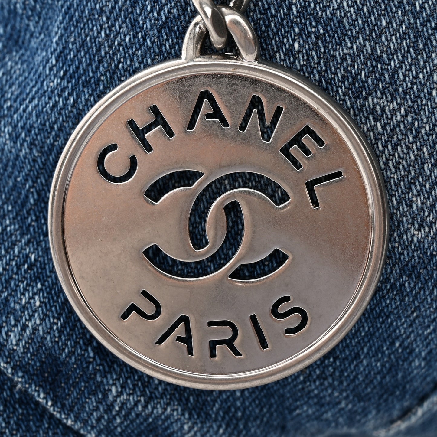 Denim Quilted Small Chanel 22 Blue
