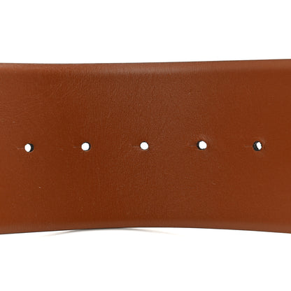 Valentino Garavani Glossy Calfskin VLogo Reversible 70mm Belt 80 32 Saddle Brown Black 5 of 6