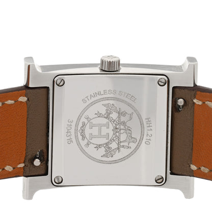 Hermes Stainless Steel Swift 21mm Heure H Hour Quartz Watch Etoupe 4 of 4