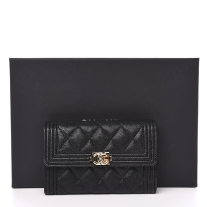 Chanel Caviar Quilted Medium Boy Flap Wallet Black 9 of 9