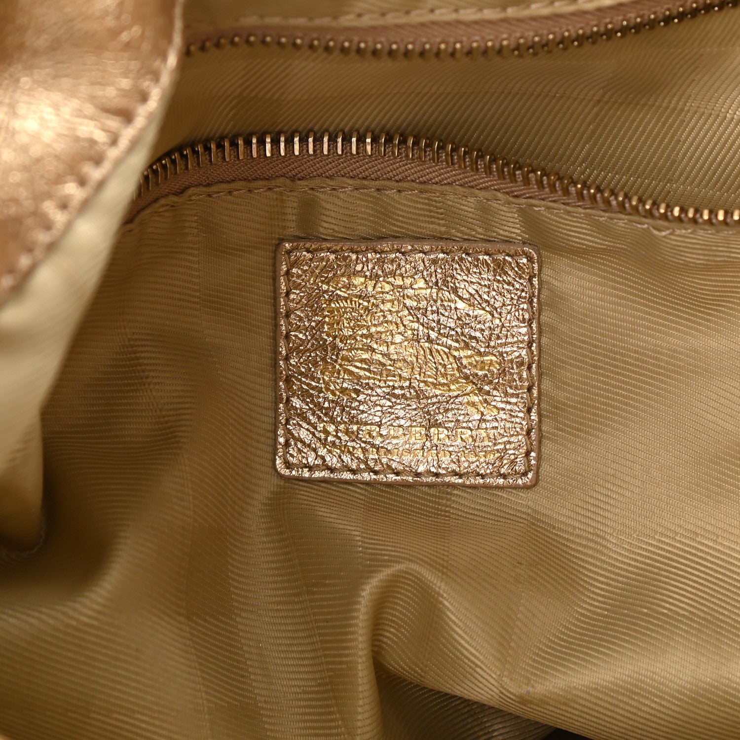 Burberry Metallic Calfskin Quilted Hoxton Hobo Gold 6 of 9