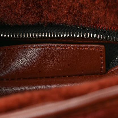 Balenciaga Shearling XS Bazar Shopper Tote Burgundy 7 of 11