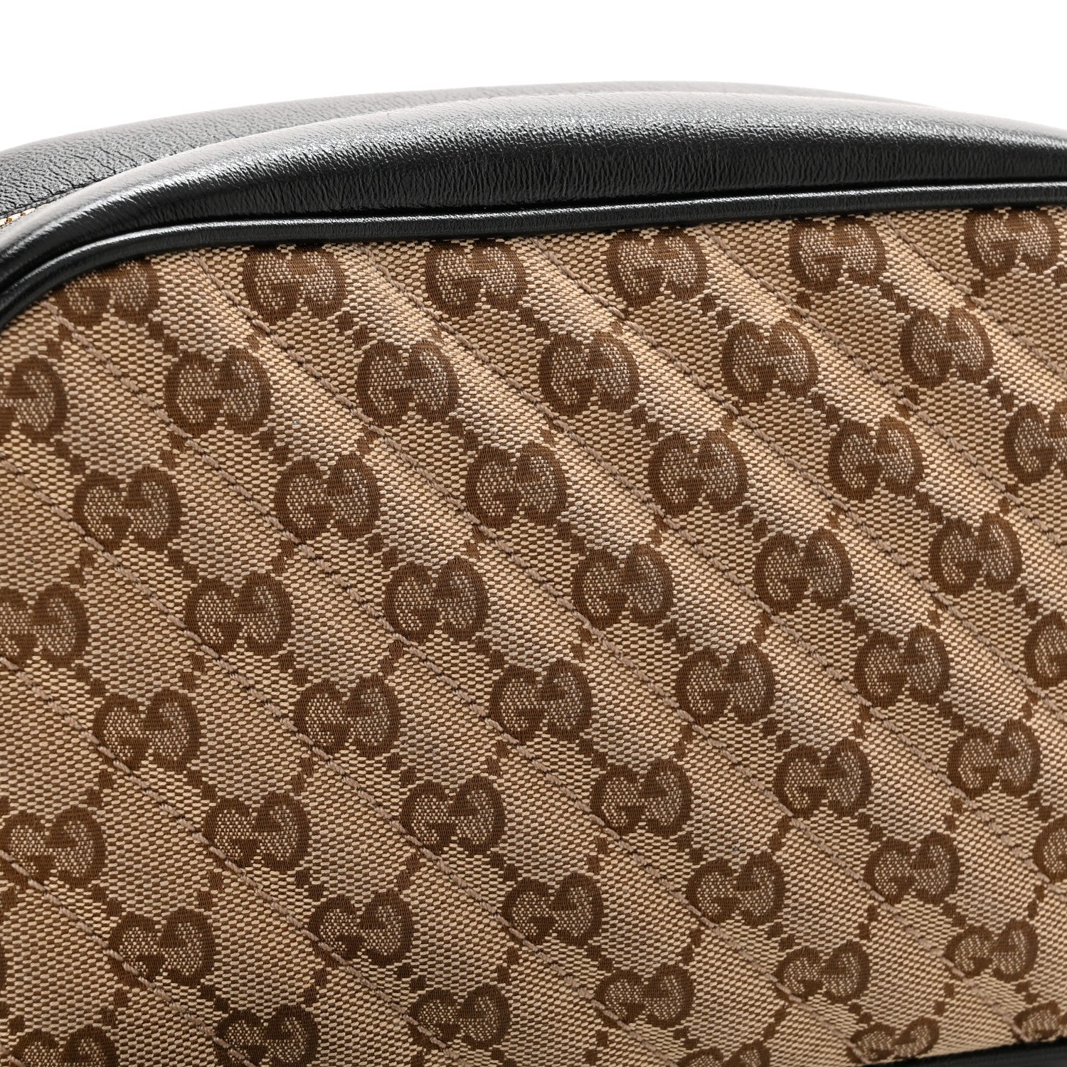 Gucci Monogram Matelasse Diagonal Small GG Marmont Chain Shoulder Bag Beige Black 11 of 12
