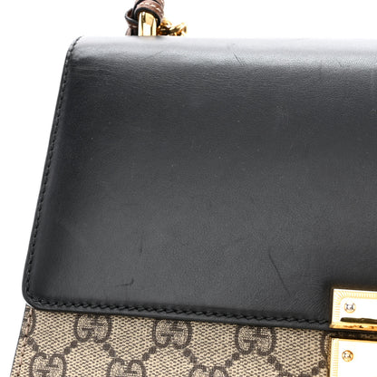 Gucci GG Supreme Monogram Calfskin Medium Padlock Shoulder Bag Beige Black Cuir 11 of 11