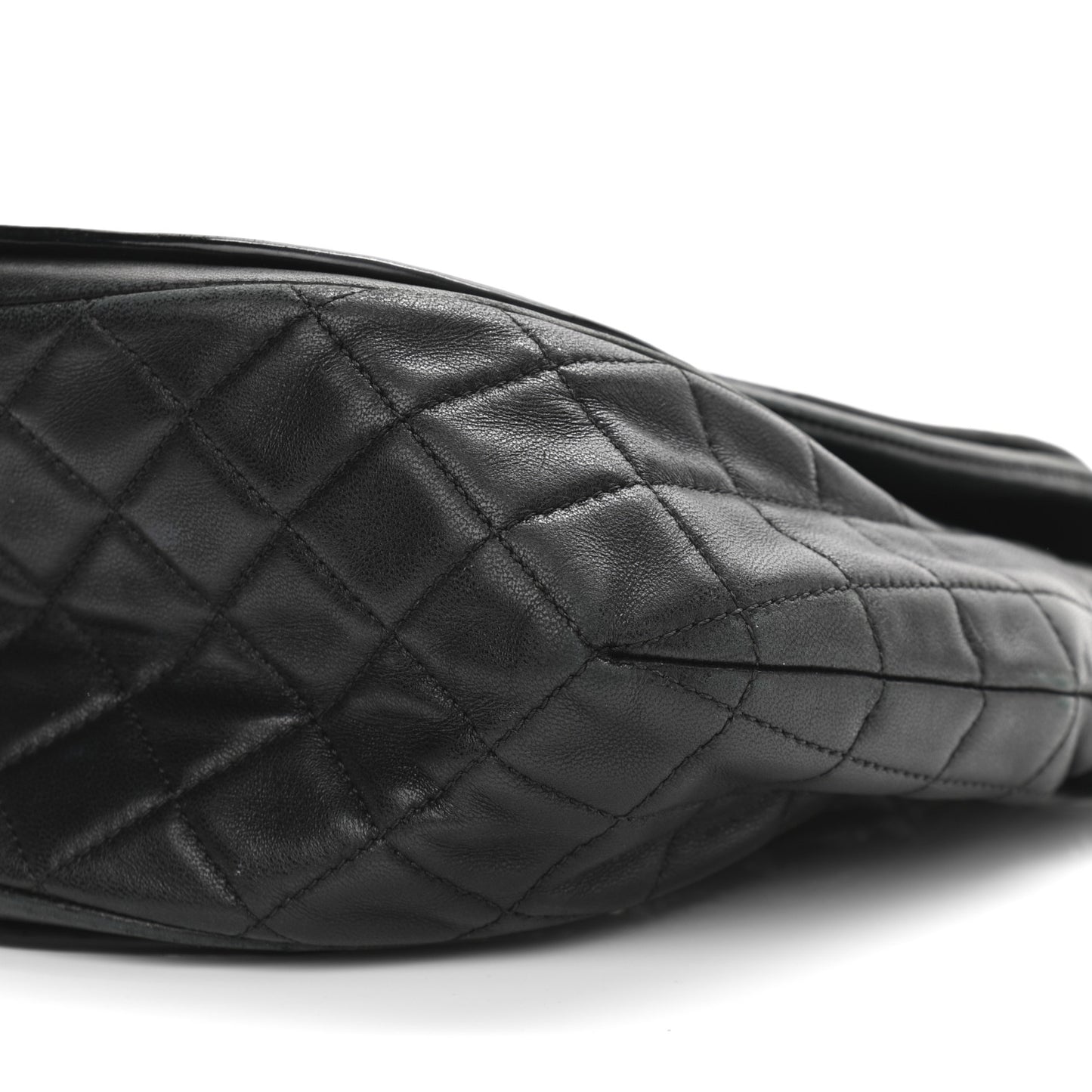 Lambskin Patent Classic Twist Crescent Flap Bag Black