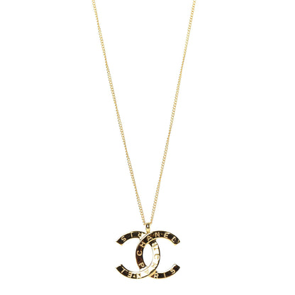 Chanel Metal CC Paris Button Necklace Gold 1 of 5
