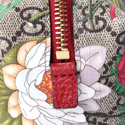 Gucci Soft GG Supreme Monogram Flora Calfskin Small Ophidia Cosmetic Case Beige Ebony Multicolor Rosso 5 of 5