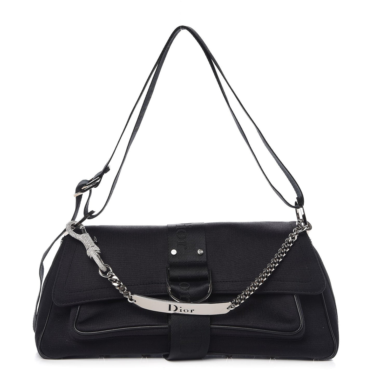 Silk Jersey Crystal Hardcore Clutch Black
