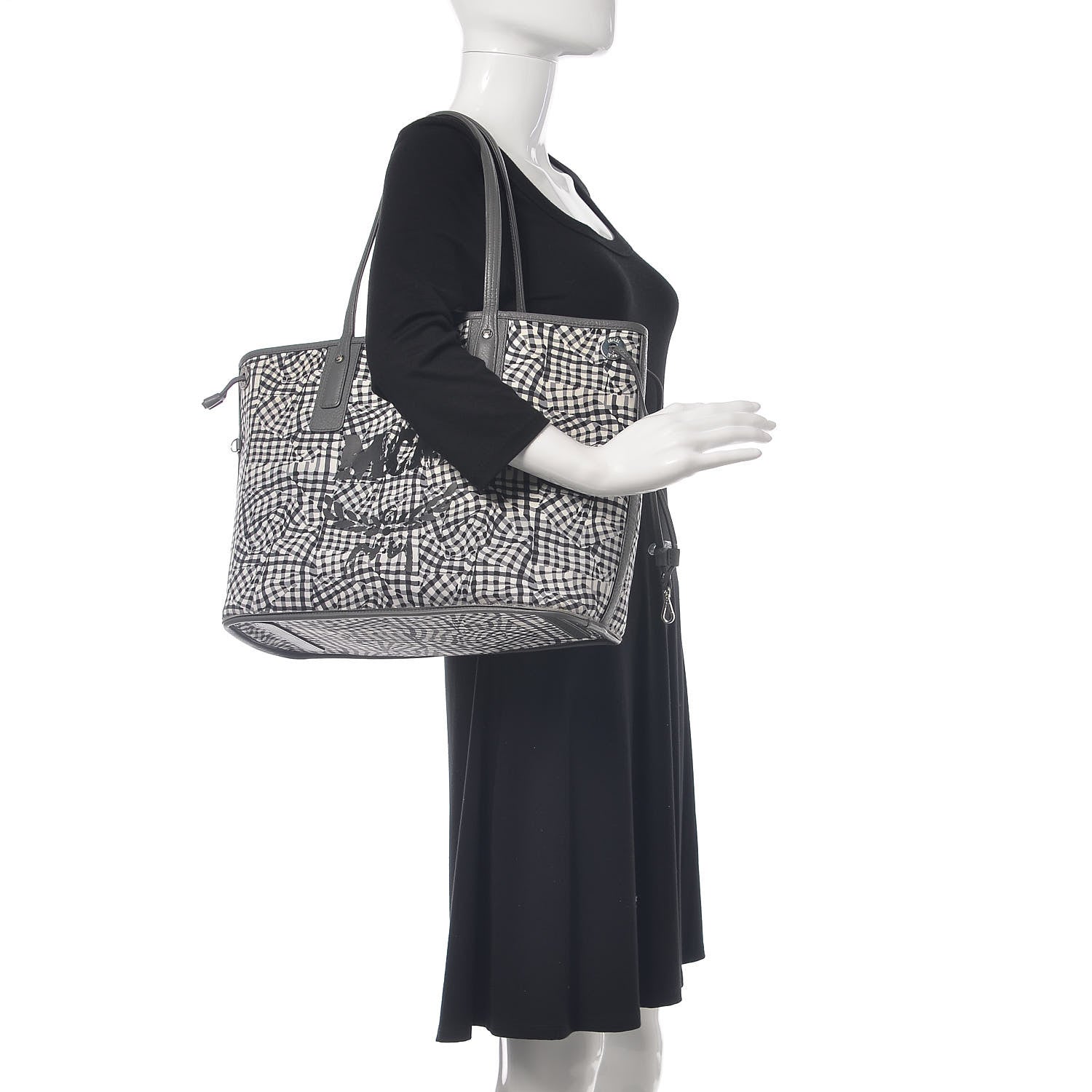 MCM Visetos Medium Liz Reversible Shopper Tote Phantom Grey 2 of 15