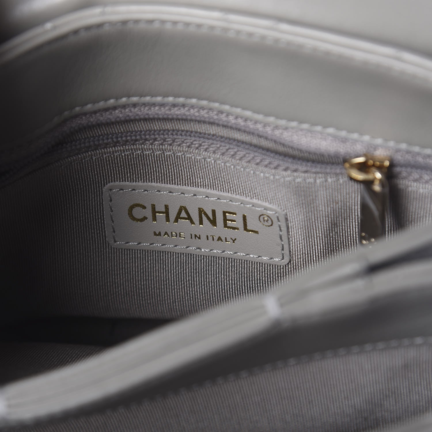 Chanel Calfskin Quilted Small Double Pocket Top Handle Flap Grey 6 of 10