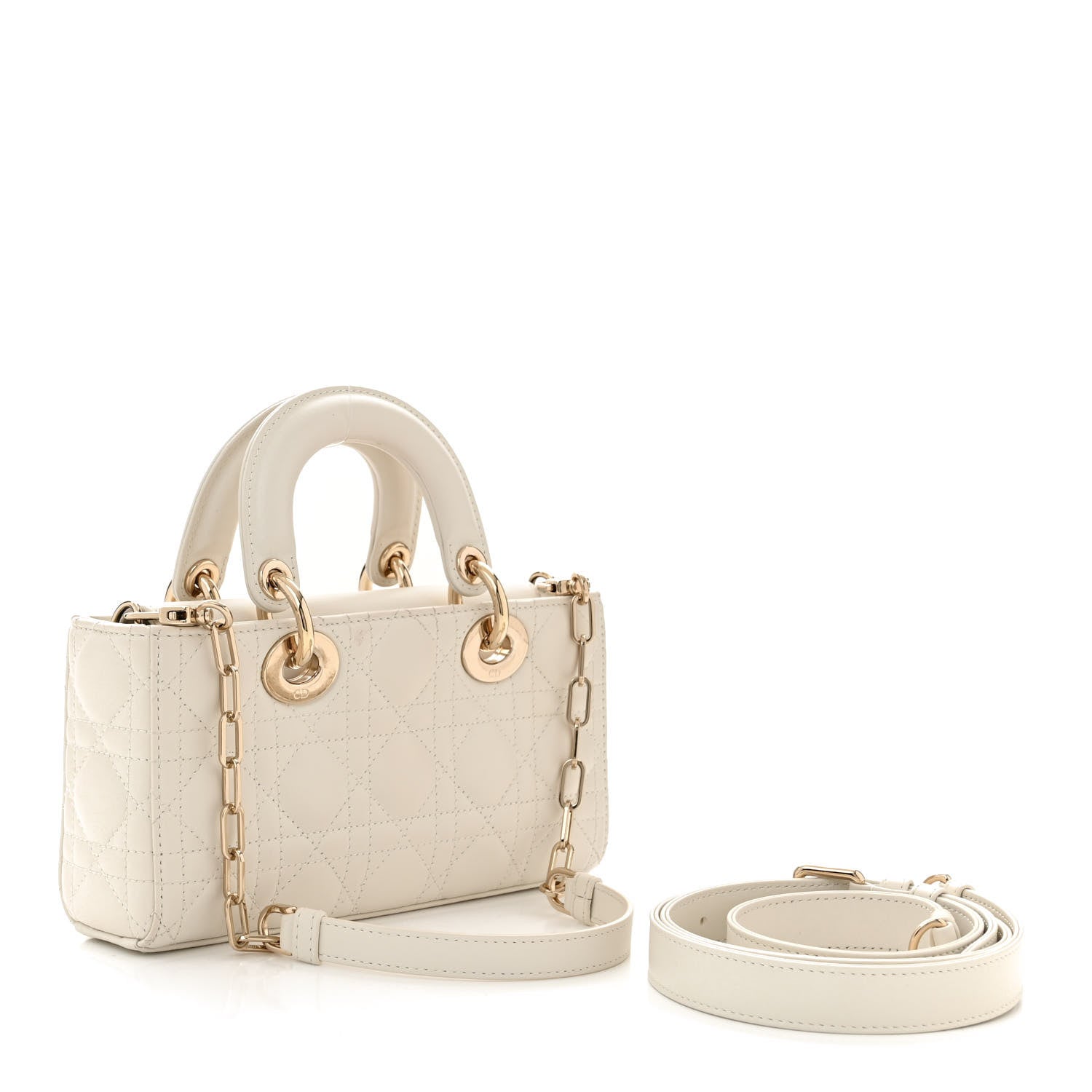 Christian Dior Lambskin Cannage Small Lady D-Joy Latte 3 of 10