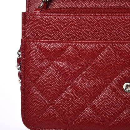 Chanel Caviar Quilted Wallet on Chain WOC Red 10 of 11
