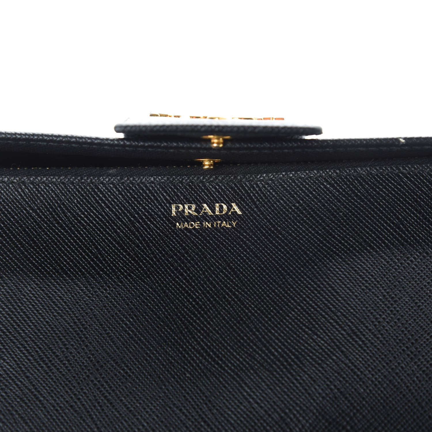 Prada Saffiano Metal Medium Wallet Black 6 of 7