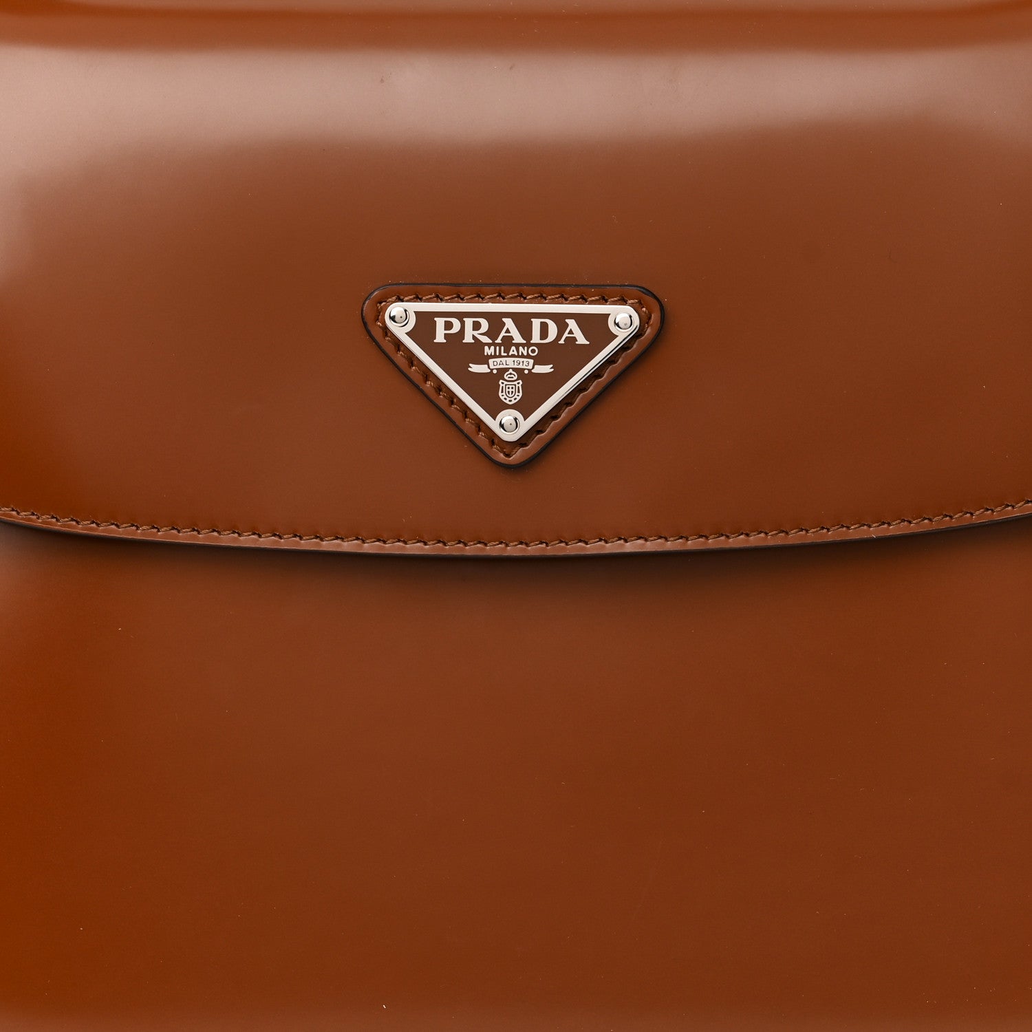 Prada Spazzolato Cleo Flap Adjustable Strap Shoulder Bag Tobacco 7 of 11