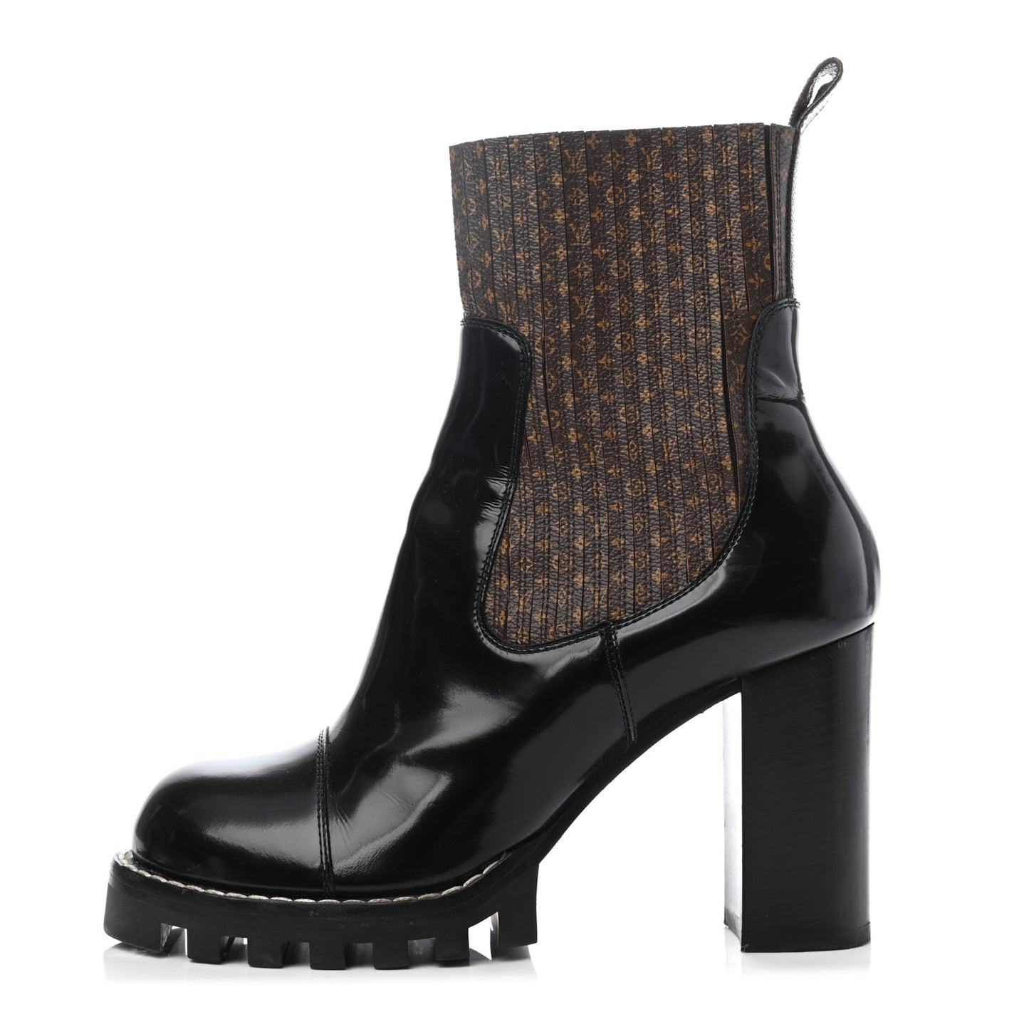 Patent Nano Monogram Ankle Star Trail Boots 40 Black