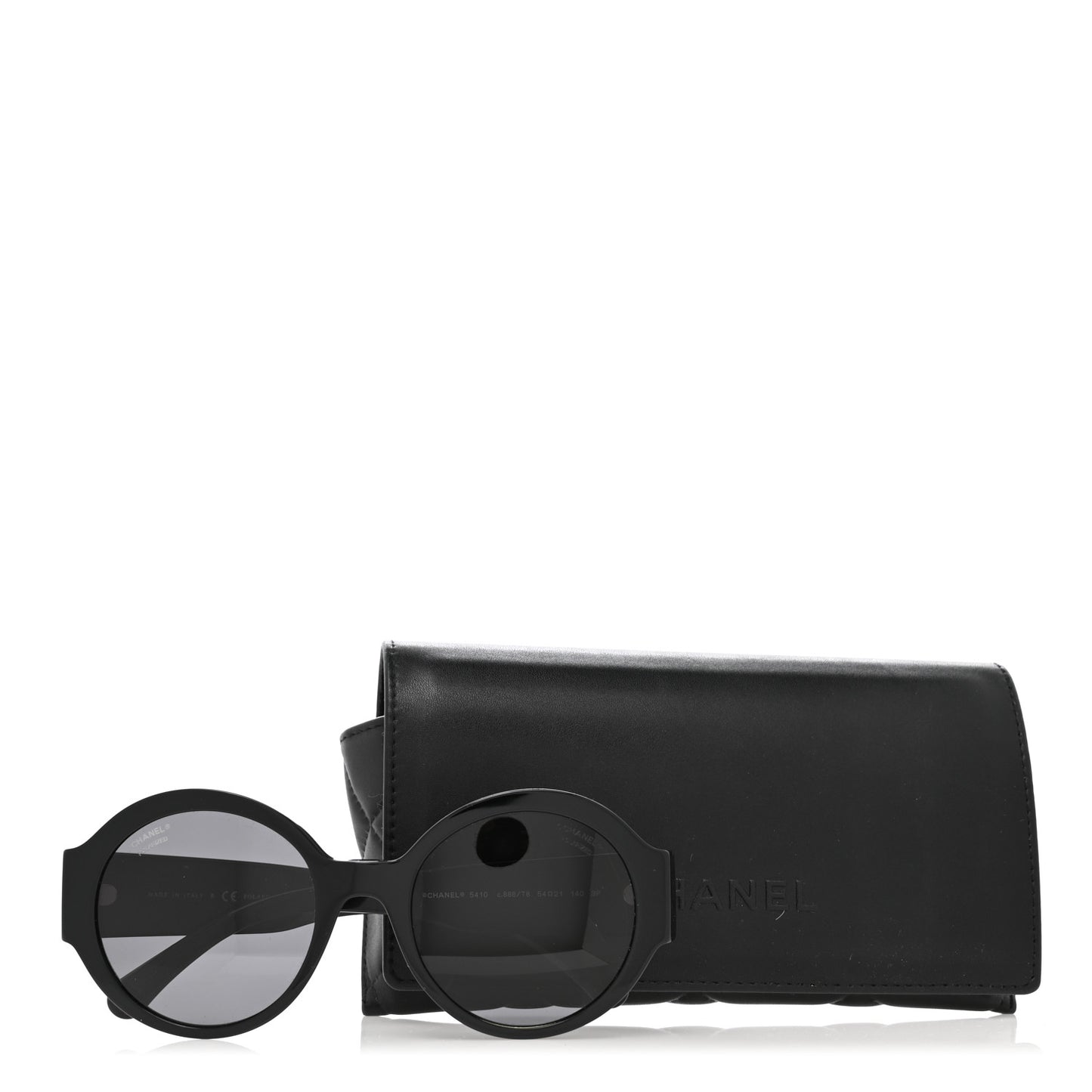 Acetate Polarized Round Sunglasses 5410 Black