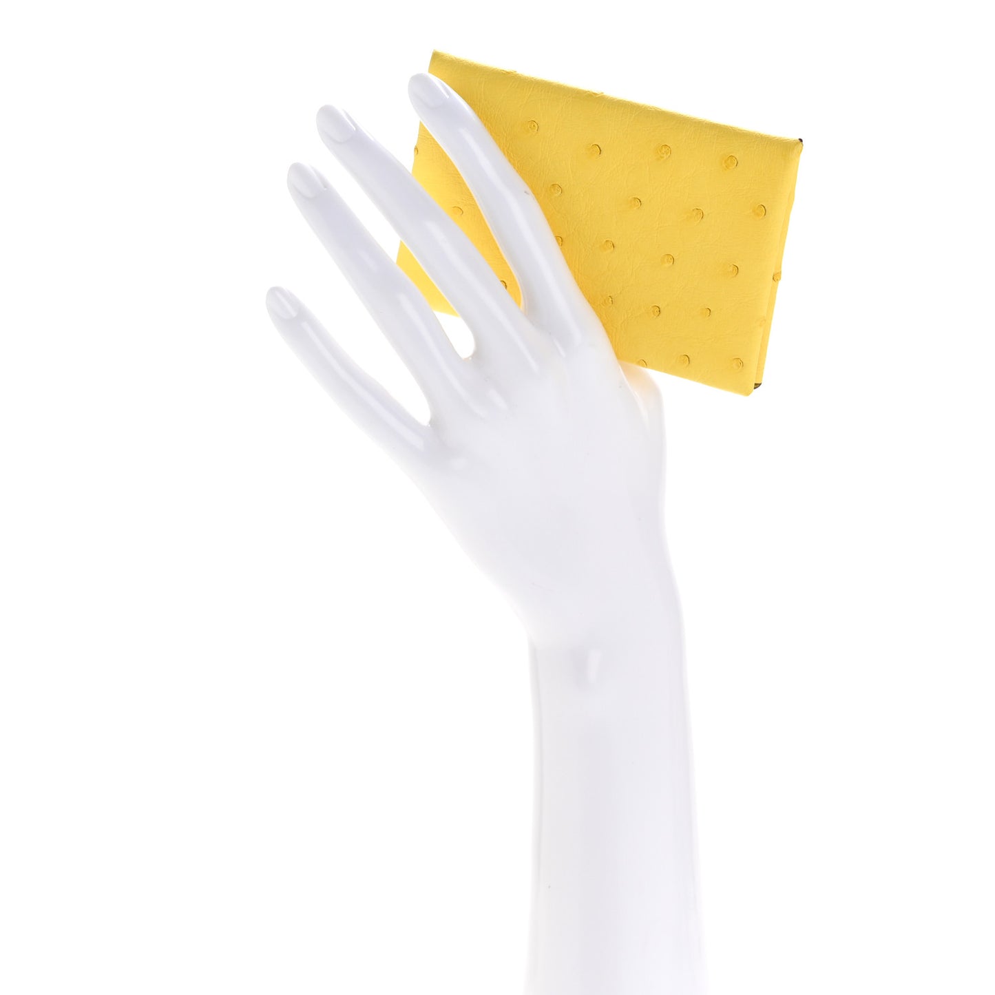 Ostrich Calvi Card Case Jaune Citron