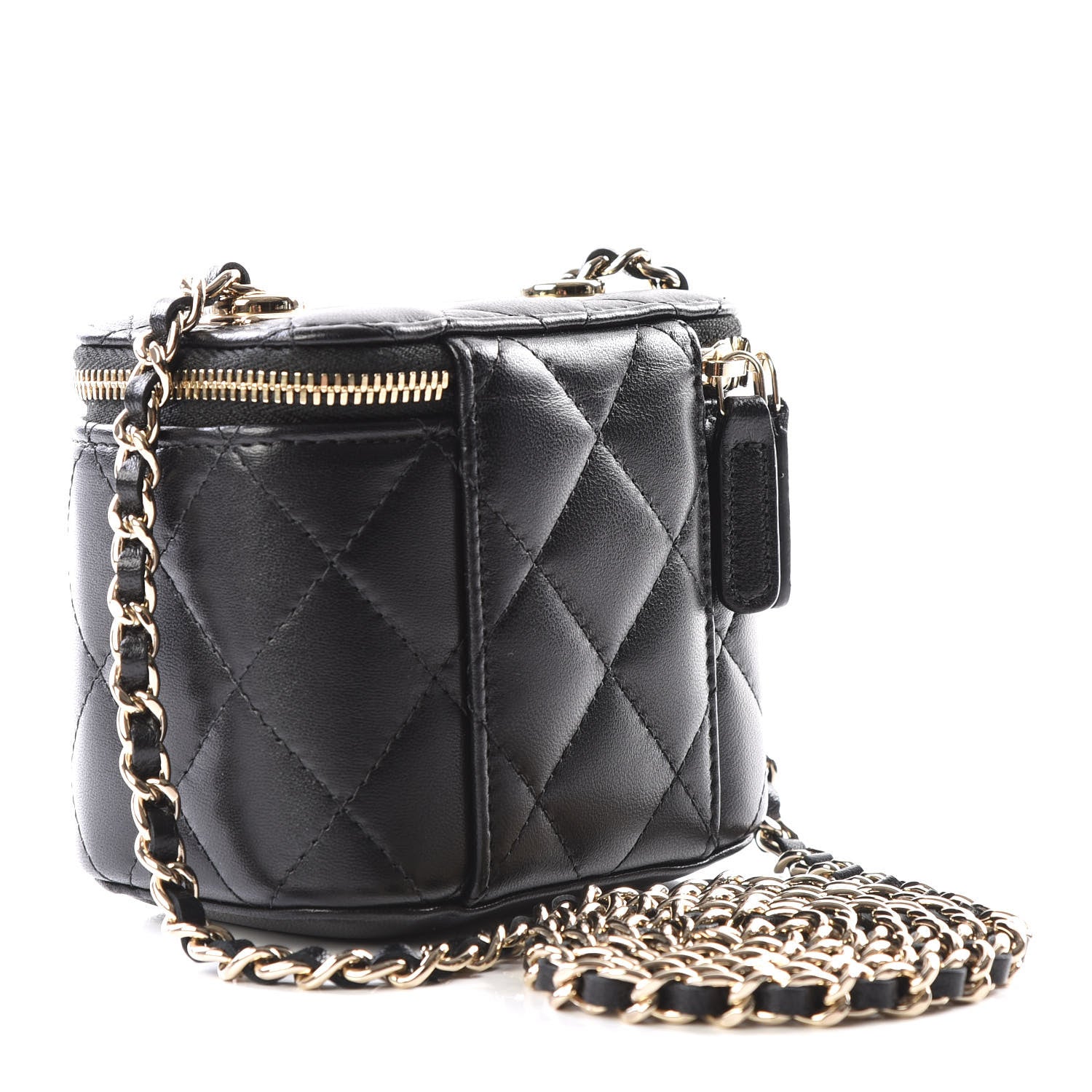 Chanel Lambskin Quilted Mini Vanity Case With Chain Black 2 of 12