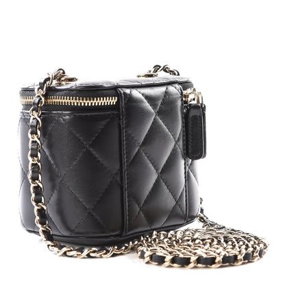 Chanel Lambskin Quilted Mini Vanity Case With Chain Black 2 of 12