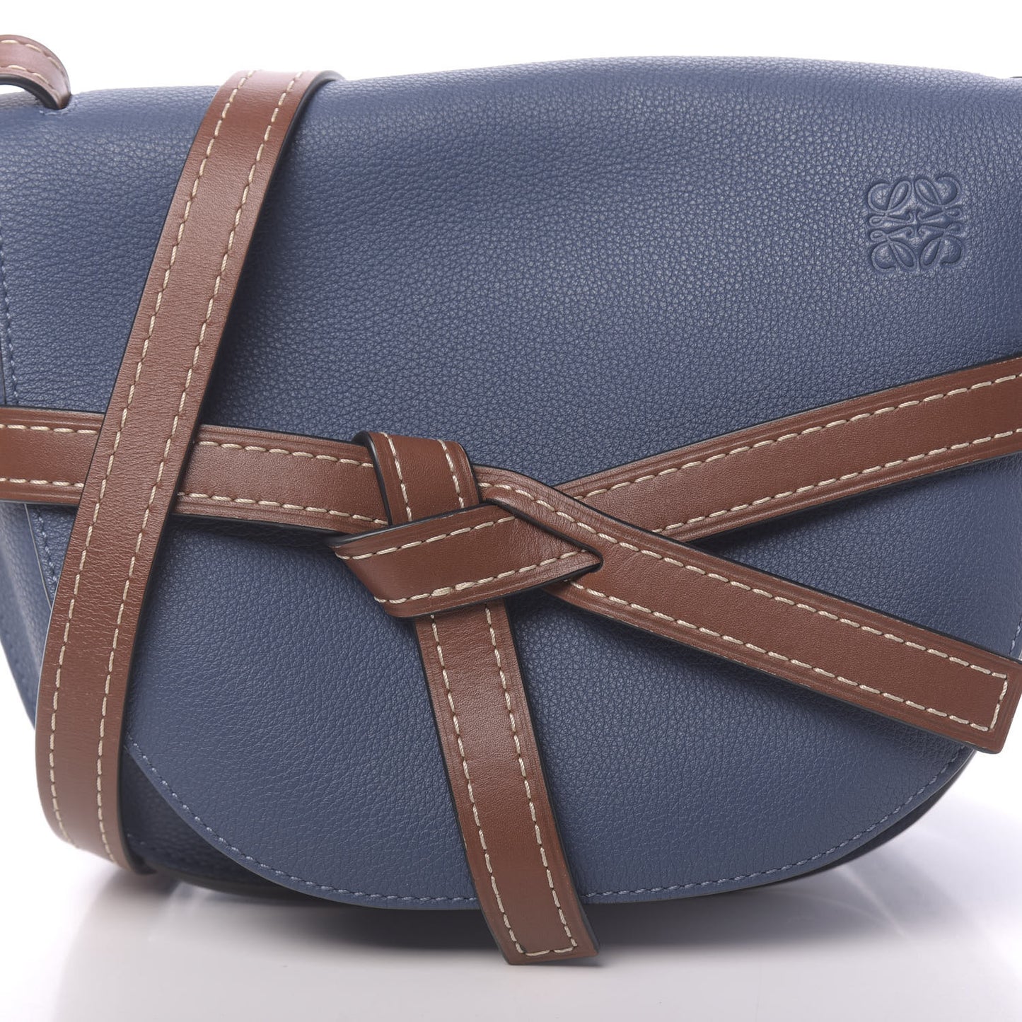 Grained Calfskin Small Gate Crossbody Bag Varsity Pecan
